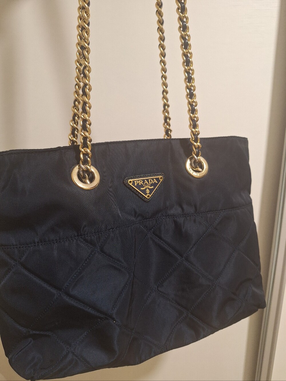 Vintage Prada Quilted Nylon Chain Bag